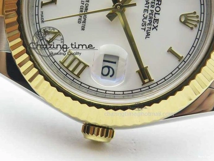 MiroTime 0404 DateJust II 116333 SS YG 41mm EW Best Edition White Dial Roman Markers On SS Bracelet A Casual 3821